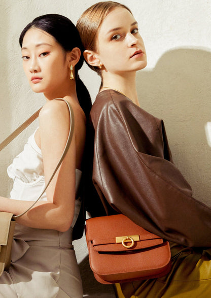 Unlocked Box Flap Bag in Brown | Parisa Wang | Featured