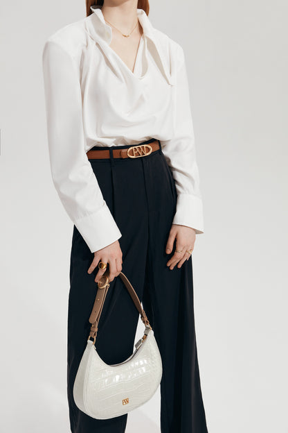 Victory Arch Leather Belt in Brown | Parisa Wang | Featured