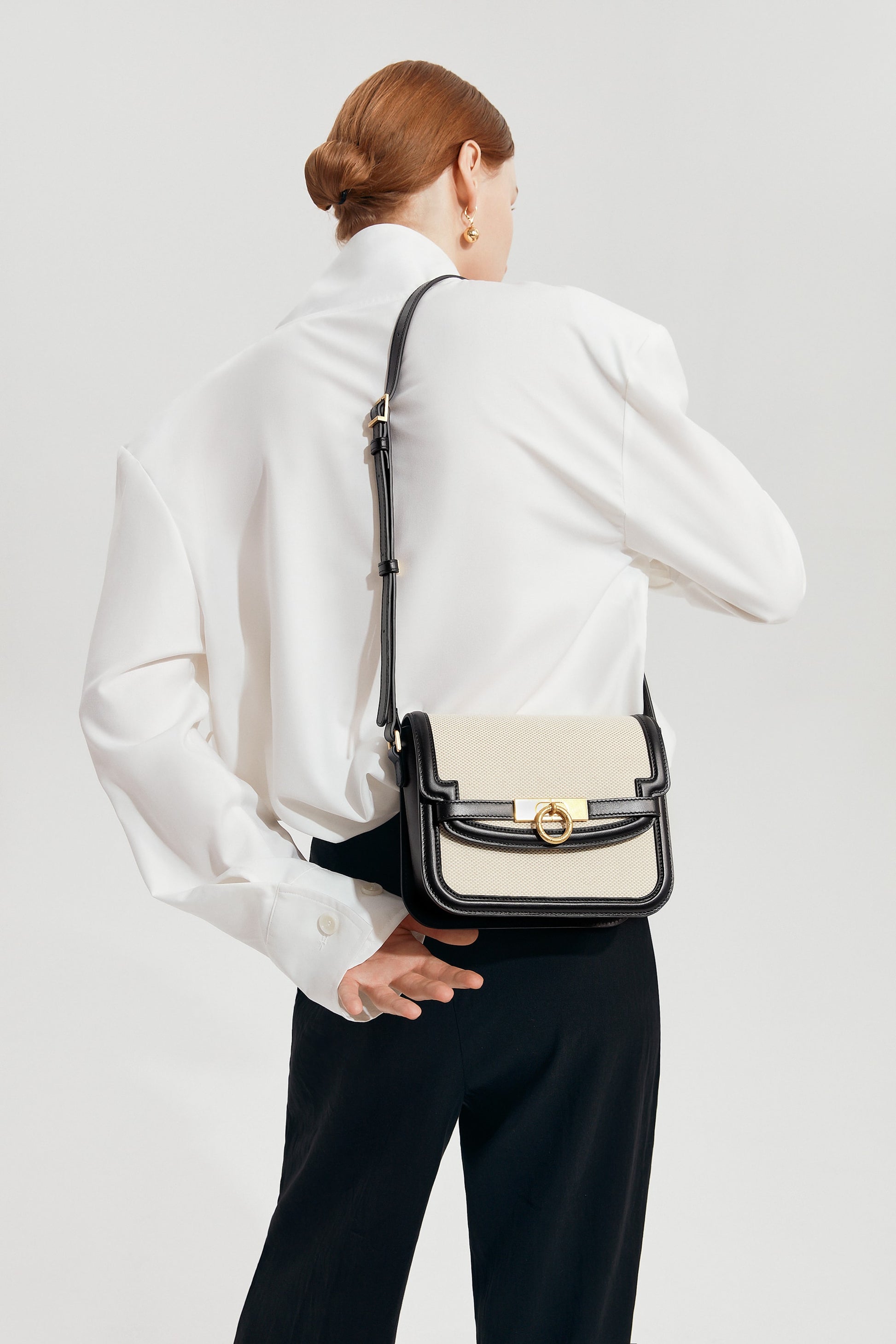 Unlocked Box Flap Bag in Canvas Black | Parisa Wang | Featured