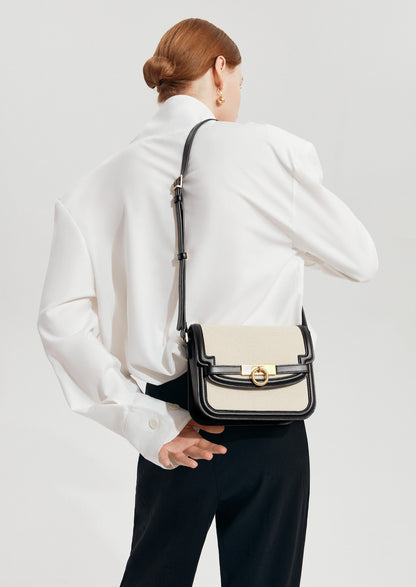 Unlocked Box Flap Bag in Canvas Black | Parisa Wang | Featured