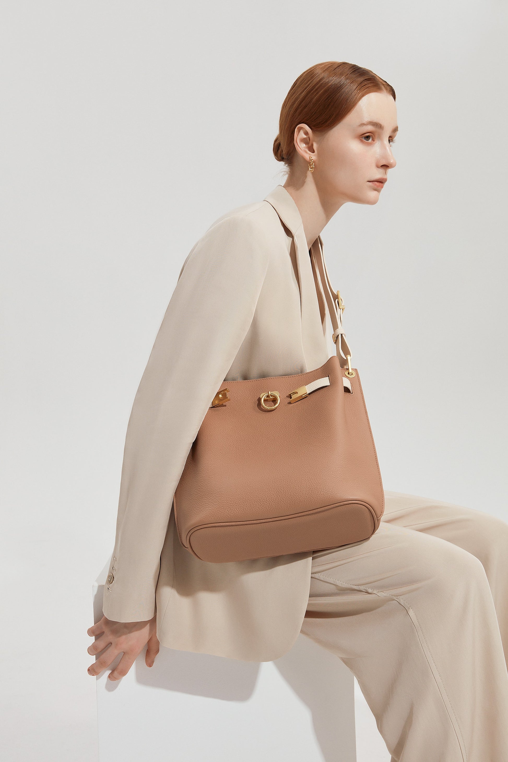 Unlocked Medium Tote Bag in Cappuccino Cream | Parisa Wang | Featured