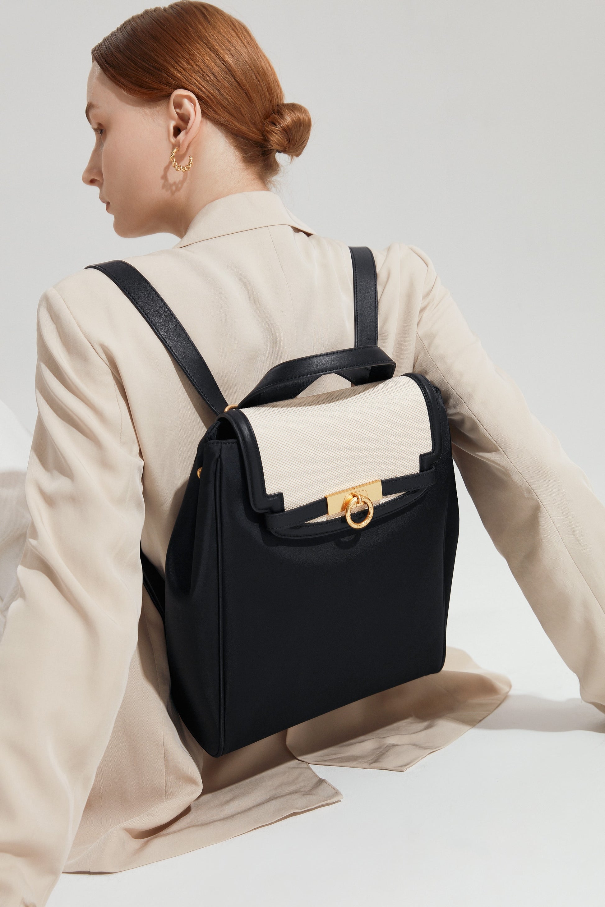 Unlocked Large Backpack in Canvas Black | Parisa Wang | Featured