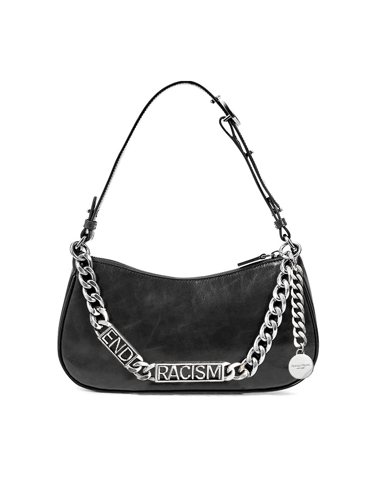 Charmed Baguette Bag in End Racism Silver Chain | Parisa Wang | Featured